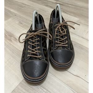 L’Artiste By Spring Step Bibbie Sneaker Dark Brown Leopard Print Size EU39/US8.5